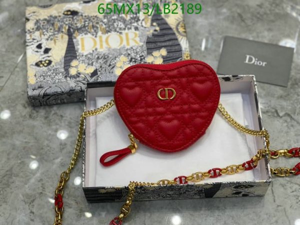 Dior AAA+ Replica Dioramour Caro Heart Pouch With Chain LB21894693187