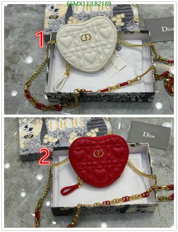 Dior AAA+ Replica Dioramour Caro Heart Pouch With Chain LB21894693187