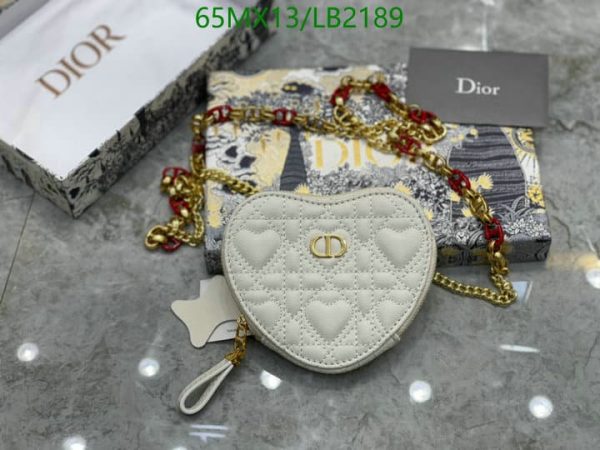 Dior AAA+ Replica Dioramour Caro Heart Pouch With Chain LB21894693187