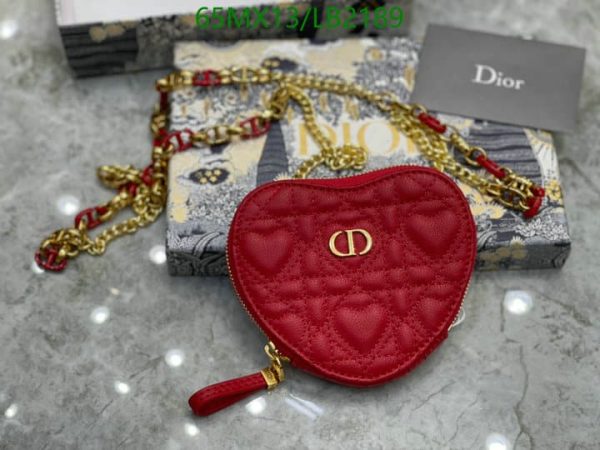 Dior AAA+ Replica Dioramour Caro Heart Pouch With Chain LB21894693187