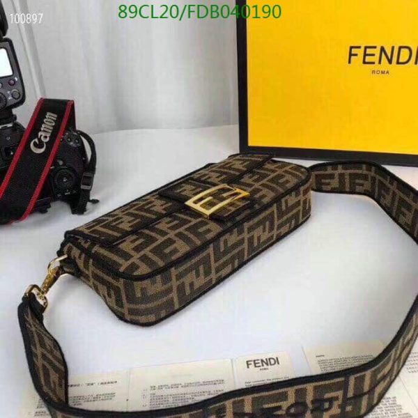 Fendi AAA+ Replica Baguette Brown fabric bag FDB0401904576