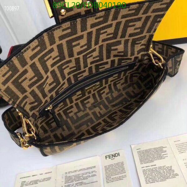 Fendi AAA+ Replica Baguette Brown fabric bag FDB0401904576