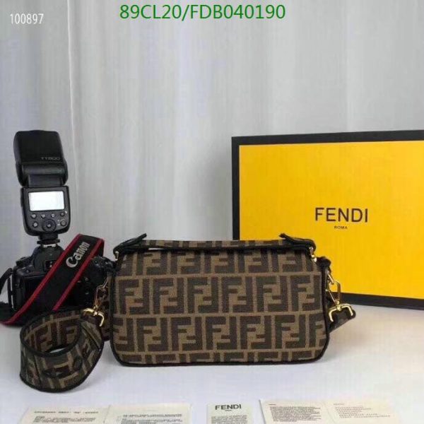 Fendi AAA+ Replica Baguette Brown fabric bag FDB0401904576