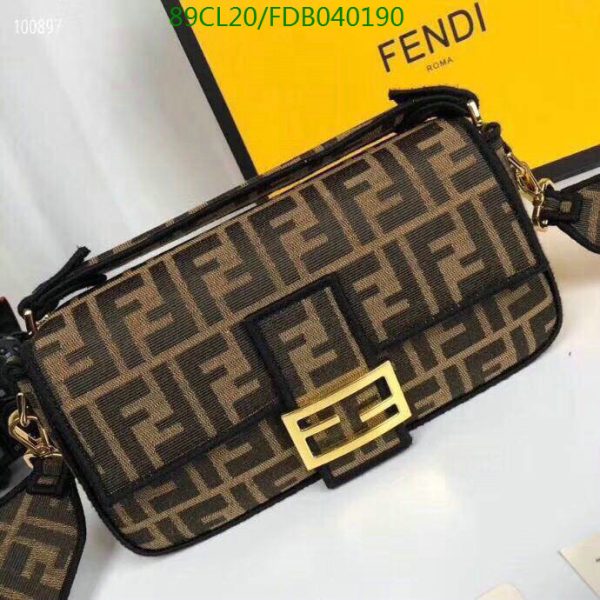 Fendi AAA+ Replica Baguette Brown fabric bag FDB0401904576