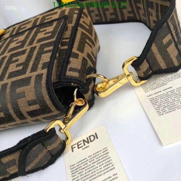 Fendi AAA+ Replica Baguette Brown fabric bag FDBU012127125