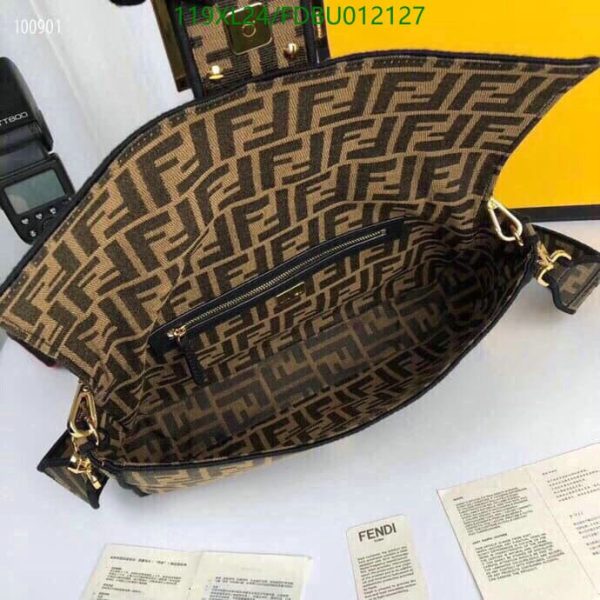 Fendi AAA+ Replica Baguette Brown fabric bag FDBU012127125