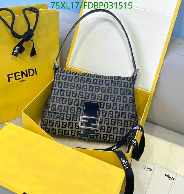 Fendi AAA+ Replica Baguette Flip Medium Brown Bag FDBP031519125