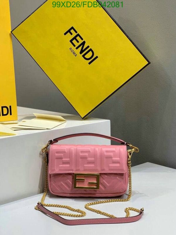 Fendi AAA+ Replica Baguette Sheepskin Leather Bag FDB0420814758