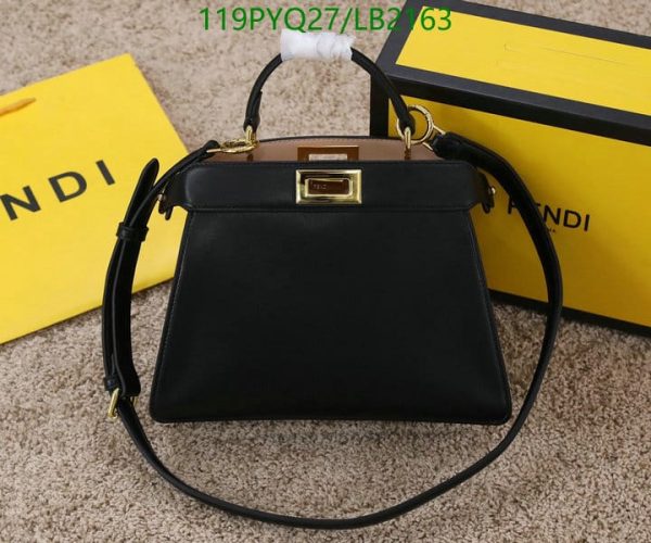 Fendi AAA+ Replica Black Peekaboo Handbag  LB21630145698