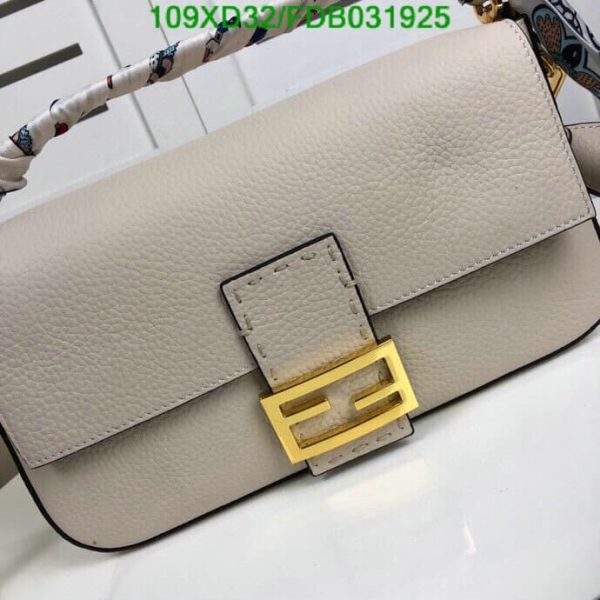 Fendi AAA+ Replica Calfskin Romano Selleria Large Baguette Papavero FDB0319254576