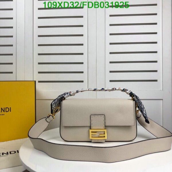 Fendi AAA+ Replica Calfskin Romano Selleria Large Baguette Papavero FDB0319254576