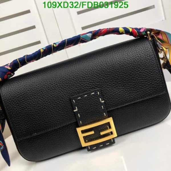 Fendi AAA+ Replica Calfskin Romano Selleria Large Baguette Papavero FDB0319254576