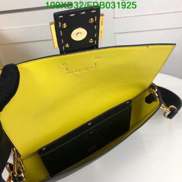 Fendi AAA+ Replica Calfskin Romano Selleria Large Baguette Papavero FDB0319254576