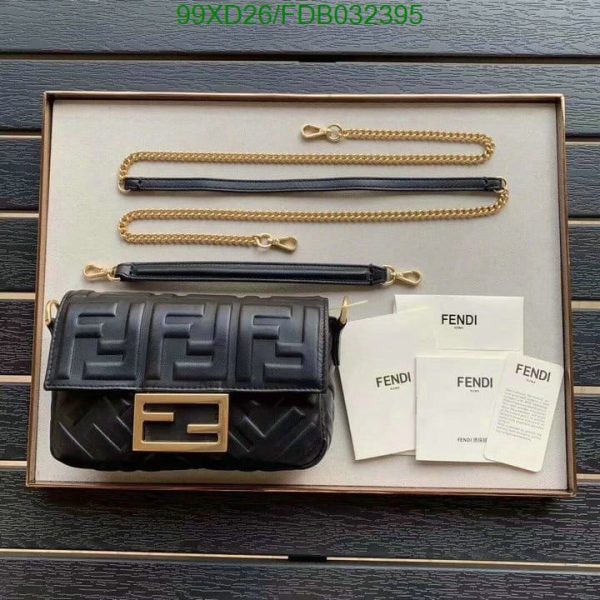 Fendi AAA+ Replica FF Motif Leather Medium Baguette Purple Bag FDB0323957586