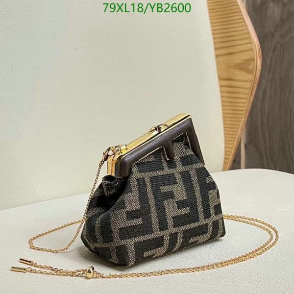 Fendi AAA+ Replica First Mini Fabric Bag Black YB26001031256