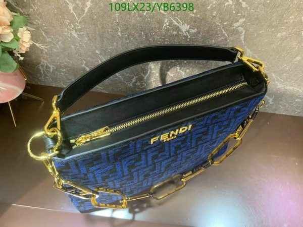 Fendi AAA+ Replica Tobacco Zucca Print Canvas Large Flap Shoulder Bag YB63983367543