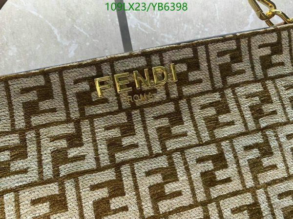 Fendi AAA+ Replica Tobacco Zucca Print Canvas Large Flap Shoulder Bag YB63983367543