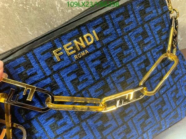 Fendi AAA+ Replica Tobacco Zucca Print Canvas Large Flap Shoulder Bag YB63983367543