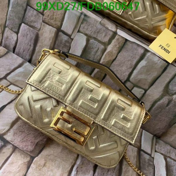 Fendi AAA+ Replica Metallic Nappa Embossed Baguette B060647576208