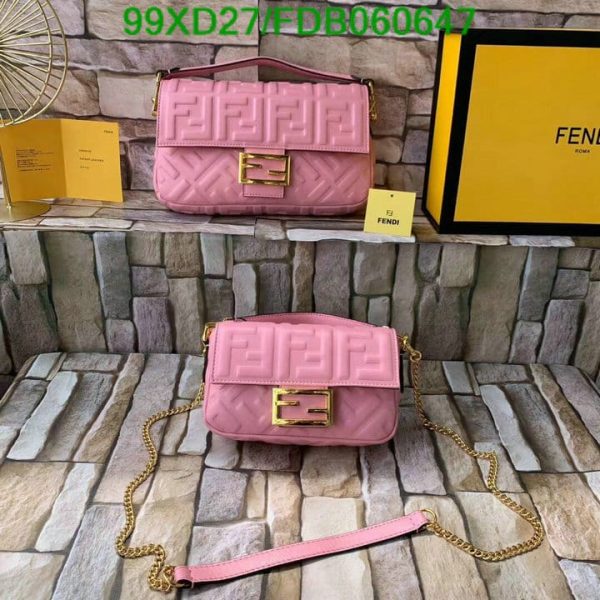 Fendi AAA+ Replica Metallic Nappa Embossed Baguette B060647576208