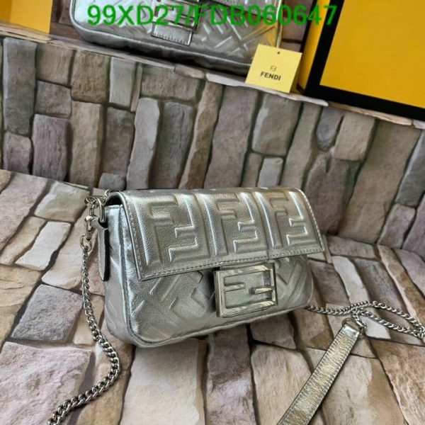 Fendi AAA+ Replica Metallic Nappa Embossed Baguette B060647576208