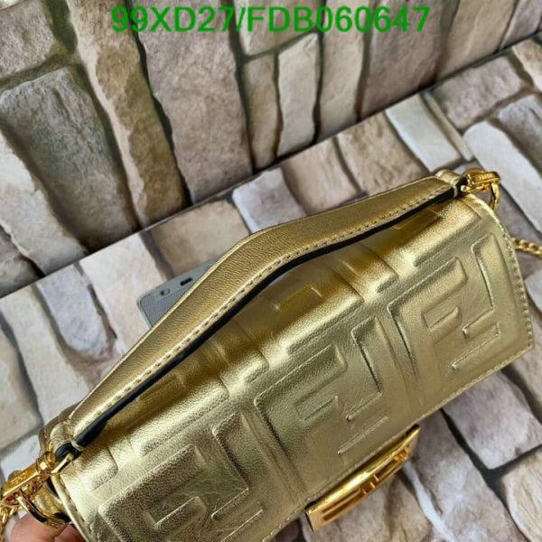 Fendi AAA+ Replica Metallic Nappa Embossed Baguette B060647576208