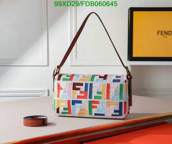 Fendi AAA+ Replica Multicolor Zucca Canvas Medium Baguette NM Bag B060645247586