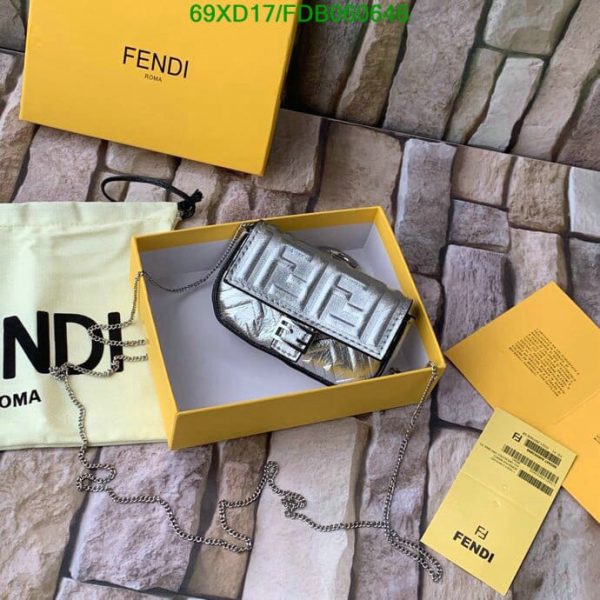 Fendi AAA+ Replica Nappa FF Embossed Nano Baguette Charm Lollypop B060646578023