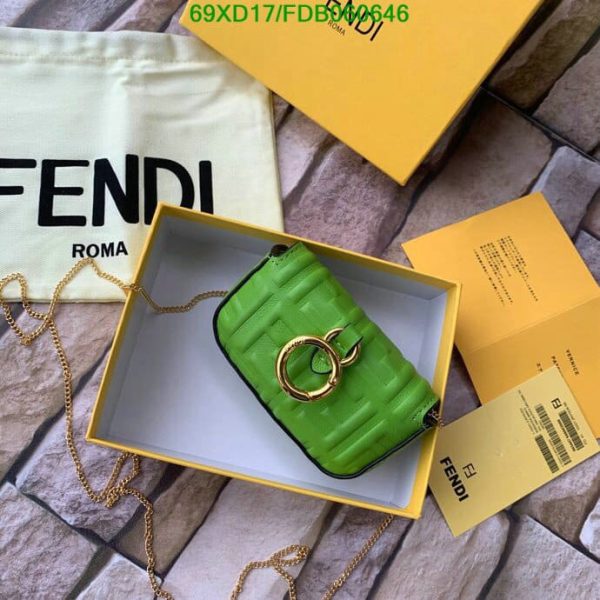 Fendi AAA+ Replica Nappa FF Embossed Nano Baguette Charm Lollypop B060646578023