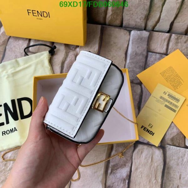 Fendi AAA+ Replica Nappa FF Embossed Nano Baguette Charm Lollypop B060646578023