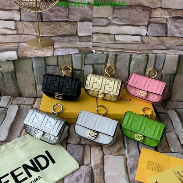 Fendi AAA+ Replica Nappa FF Embossed Nano Baguette Charm Lollypop B060646578023