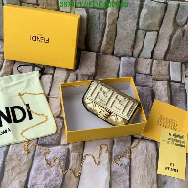 Fendi AAA+ Replica Nappa FF Embossed Nano Baguette Charm Lollypop B060646578023