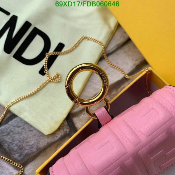 Fendi AAA+ Replica Nappa FF Embossed Nano Baguette Charm Lollypop B060646578023