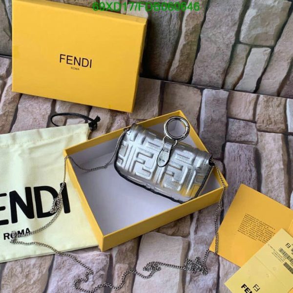 Fendi AAA+ Replica Nappa FF Embossed Nano Baguette Charm Lollypop B060646578023