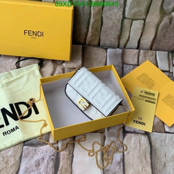 Fendi AAA+ Replica Nappa FF Embossed Nano Baguette Charm Lollypop B060646578023