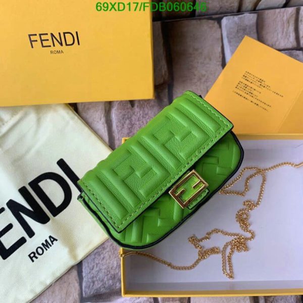 Fendi AAA+ Replica Nappa FF Embossed Nano Baguette Charm Lollypop B060646578023