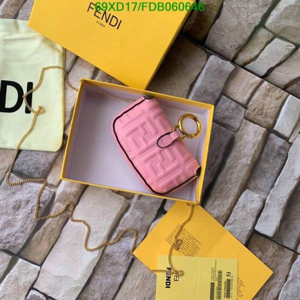 Fendi AAA+ Replica Nappa FF Embossed Nano Baguette Charm Lollypop B060646578023