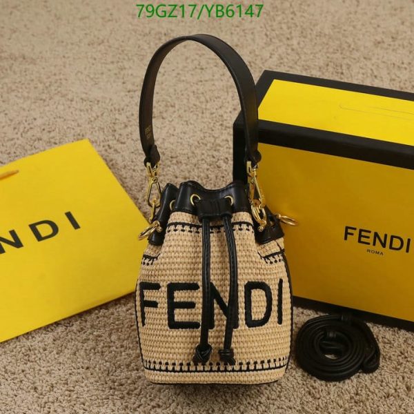 Fendi AAA+ Replica Mon Tresor Bucket Bag Perforated Leather Mini YB61479765439