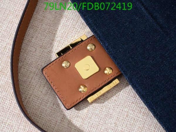 Fendi AAA+ Replica Women Baguette FF Beige Canvas Bag FDB0724190125