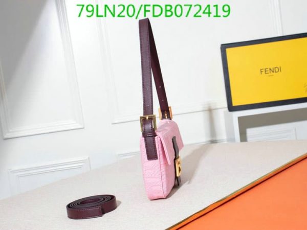 Fendi AAA+ Replica Women Baguette FF Beige Canvas Bag FDB0724190125