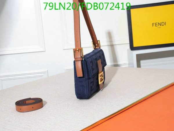 Fendi AAA+ Replica Women Baguette FF Beige Canvas Bag FDB0724190125