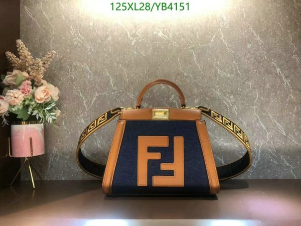 Fendi AAA+ Replica Women Peekaboo Iconic Mini Sheepskin Bag YB41515701235