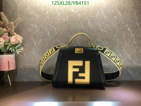 Fendi AAA+ Replica Women Peekaboo Iconic Mini Sheepskin Bag YB41515701235