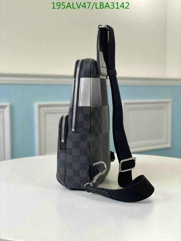 Louis Vuitton 1:1 Mirror Replica AVENUE SLING BAG WHITE DAMIER GRAPHITE GIANT LBA3142931254