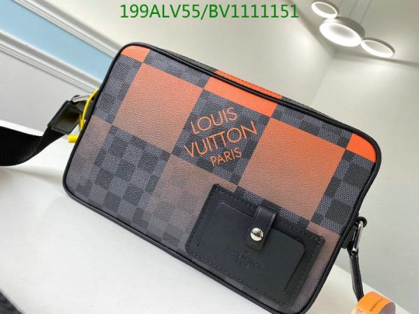 Louis Vuitton 1:1 Mirror Replica Alpha Messenger Bag In Blue Damier Graphite Giant Coated Canvas  LBV1111151245