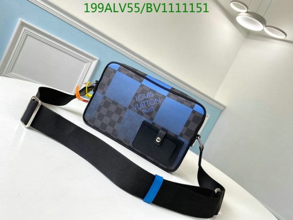 Louis Vuitton 1:1 Mirror Replica Alpha Messenger Bag In Blue Damier Graphite Giant Coated Canvas  LBV1111151245