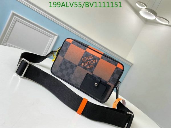 Louis Vuitton 1:1 Mirror Replica Alpha Messenger Bag In Blue Damier Graphite Giant Coated Canvas  LBV1111151245