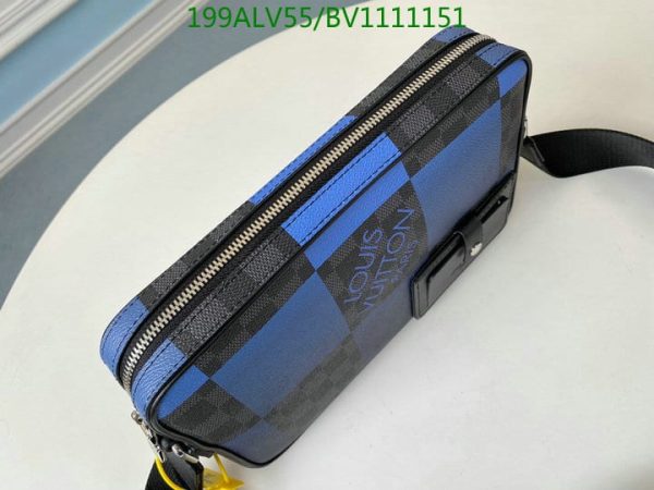 Louis Vuitton 1:1 Mirror Replica Alpha Messenger Bag In Blue Damier Graphite Giant Coated Canvas  LBV1111151245