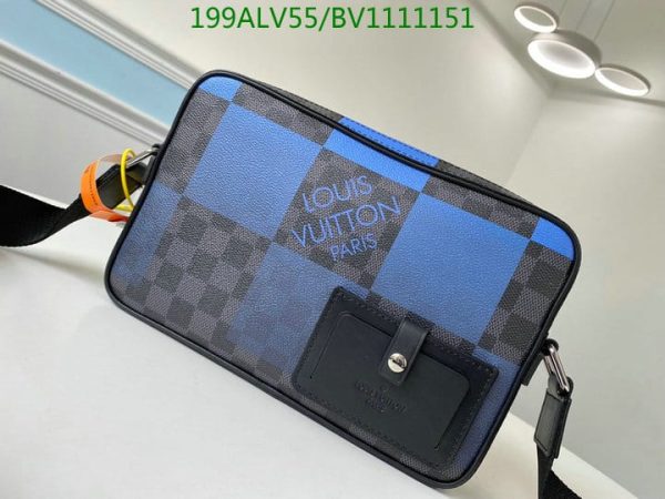 Louis Vuitton 1:1 Mirror Replica Alpha Messenger Bag In Blue Damier Graphite Giant Coated Canvas  LBV1111151245