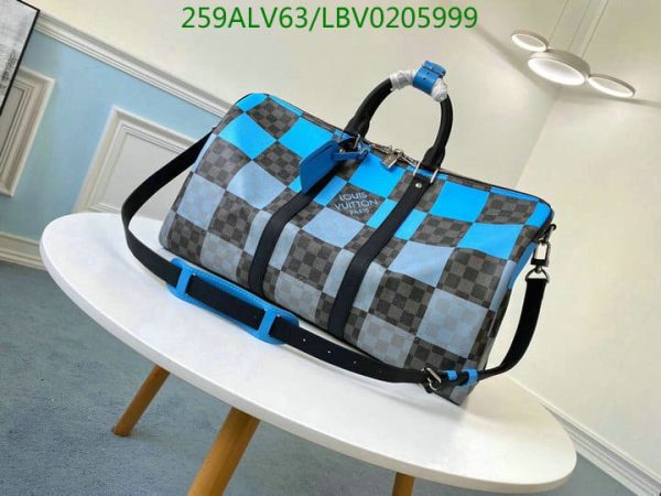 Louis Vuitton 1:1 Mirror Replica Black Blue Keepall Bandouliere Giant LBV0205999976